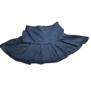 Lioness Blue Denim Mini Skirt Pleated Size Medium
